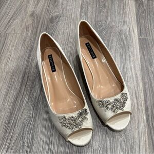 Emivor Women's Elegant Cream Peep Toe Heels